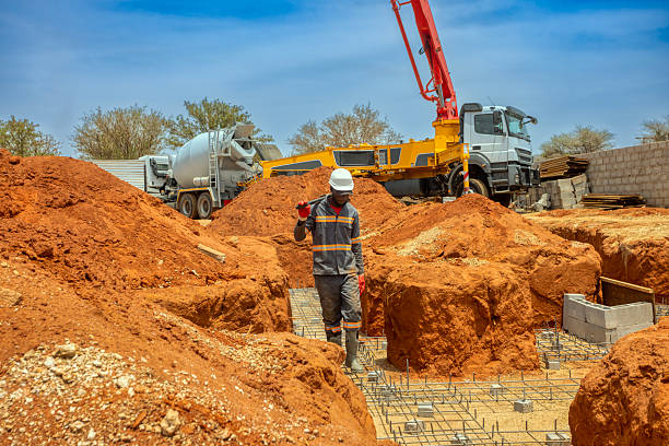 Travaux de fondation sur un chantier BTP